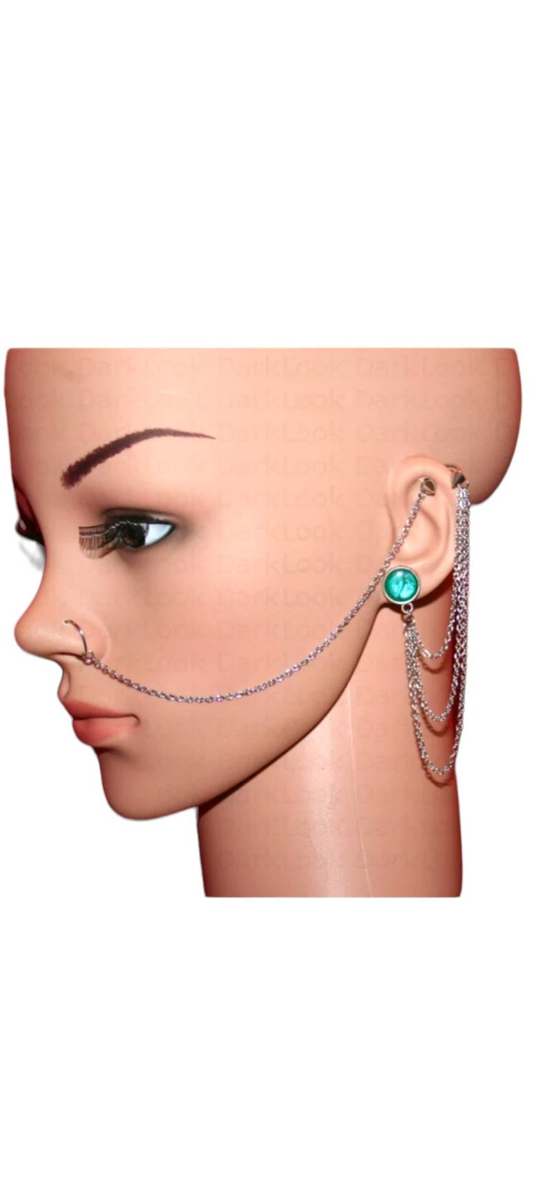 Titan Nasenring Mit Edelstahlkette - 20 Gauge von Darklook