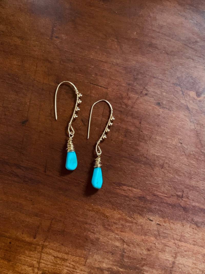 Türkis Und 14K Gold Ohrringe von DarkroomJeweler695