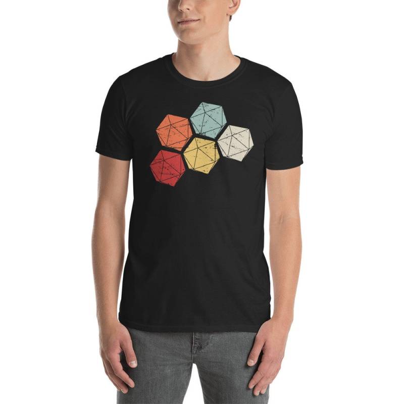 Retro Würfel Rollenspiel/Brettspiel Geschenk - D20 T-Shirt von DarksApparel