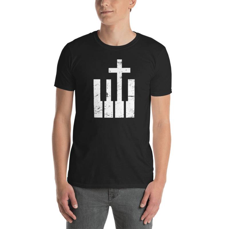 Tastatur Und Kreuz Musiker Christian Band T-Shirt | Unisex von DarksApparel