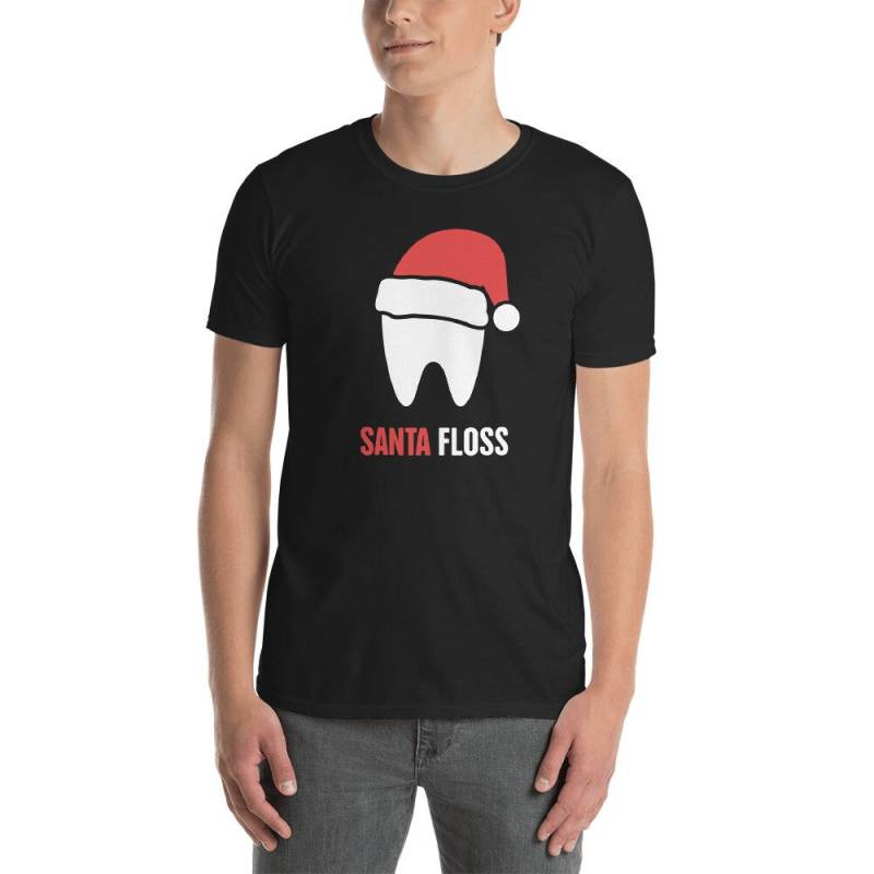 Weihnachten Zahnarzt T-Shirt | Unisex - Lustiges Geschenk Für Zahnärzte "Santa Floss" von DarksApparel