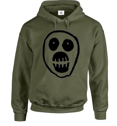 Darkwear The Mighty Hoody Funny Skull Series Gifts Sweatshirt, Olivfarbener Kapuzenpullover, L von Darkwear