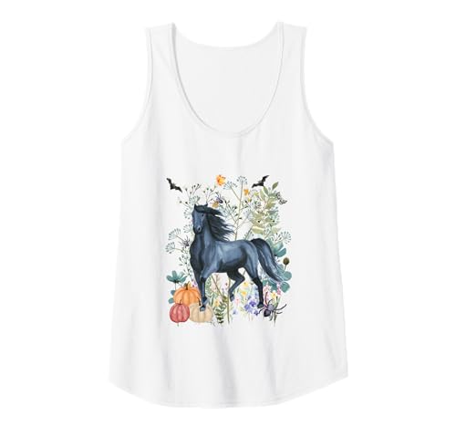 Damen Black Horse Halloween Summerween Animals Wildlife Hengst Tank Top Damen Black Horse Halloween Summerween Animals Wildlife Hengst Tank Top von Darling Dogz
