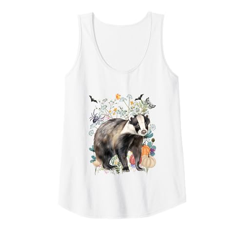 Damen Cottagecore Dachs Halloween Sommerween Aquarell Tiere Tank Top von Darling Dogz