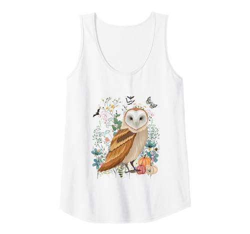 Damen Cottagecore Eulen Halloween Sommer Aquarell Wildlife Tank Top Damen Cottagecore Eulen Halloween Sommer Aquarell Wildlife Tank Top von Darling Dogz