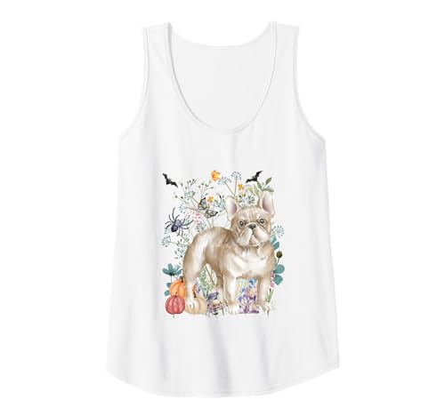 Damen Cottagecore Frenchie Halloween Summerween Aquarell Tank Top von Darling Dogz
