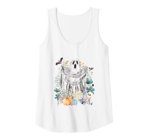 Damen Cottagecore Ghost Halloween Summerween Aquarell Geister Tank Top von Darling Dogz