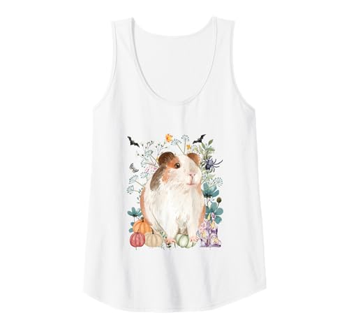 Damen Cottagecore Meerschweinchen Halloween Sommerween Aquarell Tank Top Damen Cottagecore Meerschweinchen Halloween Sommerween Aquarell Tank Top von Darling Dogz
