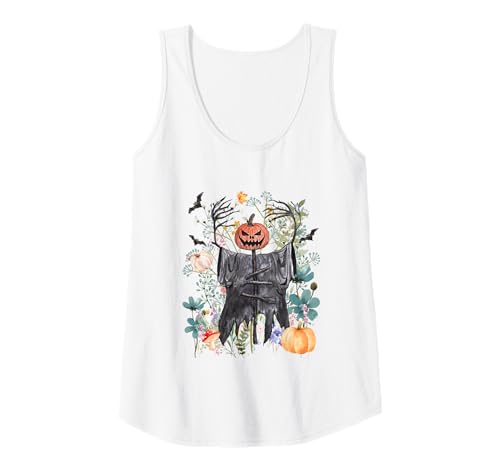 Damen Cottagecore Vogelscheuche Halloween Sommer Aquarell Tank Top Damen Cottagecore Vogelscheuche Halloween Sommer Aquarell Tank Top von Darling Dogz