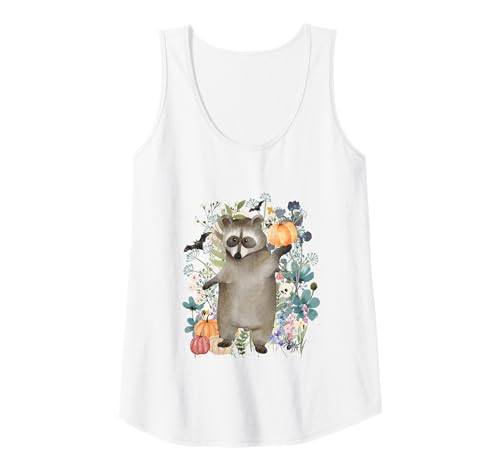 Damen Cottagecore Waschbär Halloween Sommer Aquarell Tiere Tank Top Damen Cottagecore Waschbär Halloween Sommer Aquarell Tiere Tank Top von Darling Dogz