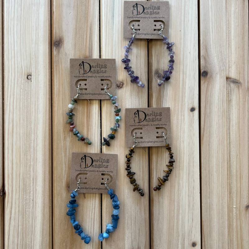 Halbmond Ohrringe Aus Amethyst, Jaspis, Tigerauge & Quarz Halbmond Ohrringe Aus Amethyst, Jaspis, Tigerauge & Quarz von DarlingDanglePinups