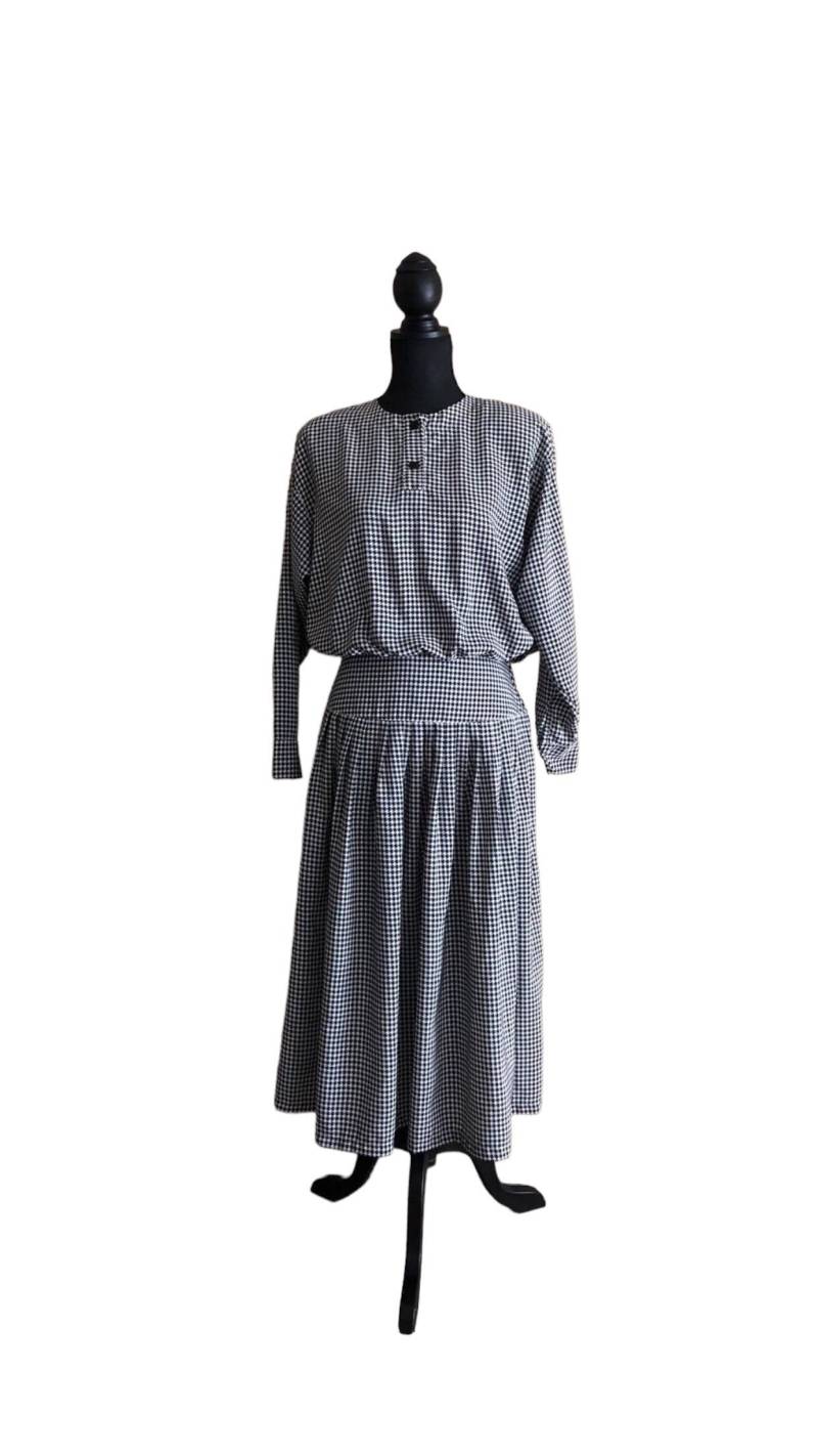 Vintage Kleid Mit Hahnentritt-Muster Midikleid von DarlingDawnVintage