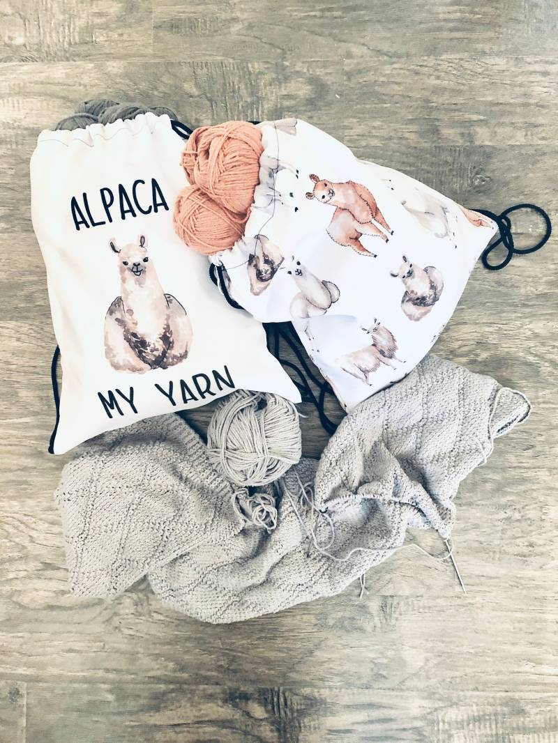 Alpaka Mein Garn Projekt Tasche Kordelzug Zum Stricken Oder Häkeln von DarlingDelores
