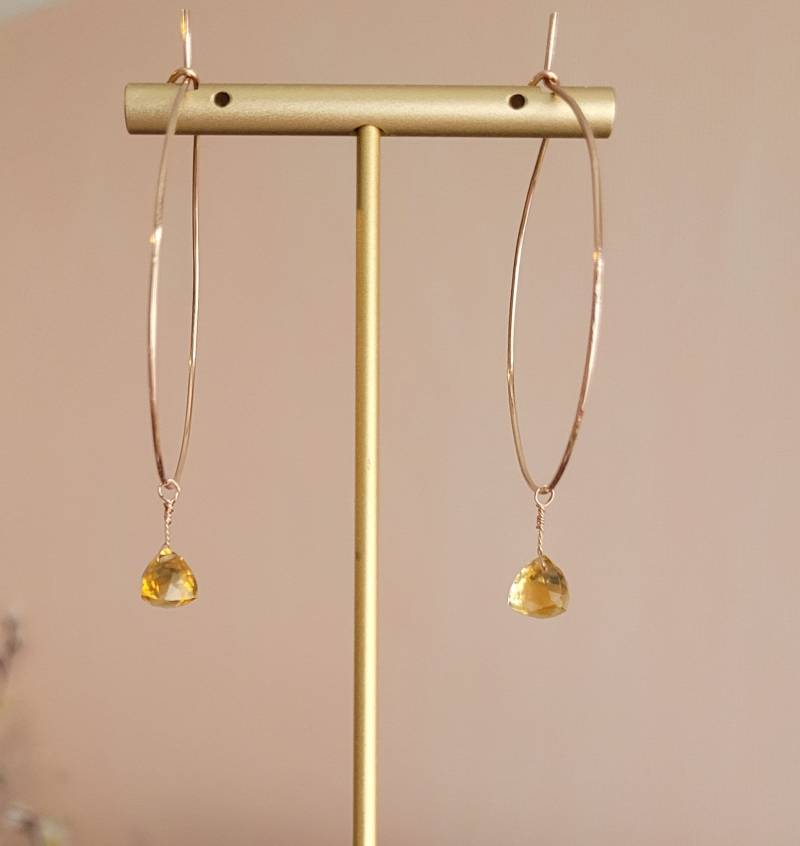 Citrin Tropfen Ohrringe Rosegold Filled November Geburtsstein von DarlingGolightly
