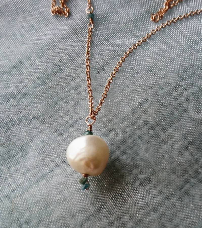 Diamanten Und Perlen, Einzelne Perle Halskette Mit Blauen Diamanten, Schmuck Für Braut, Etwas Blaues von DarlingGolightly