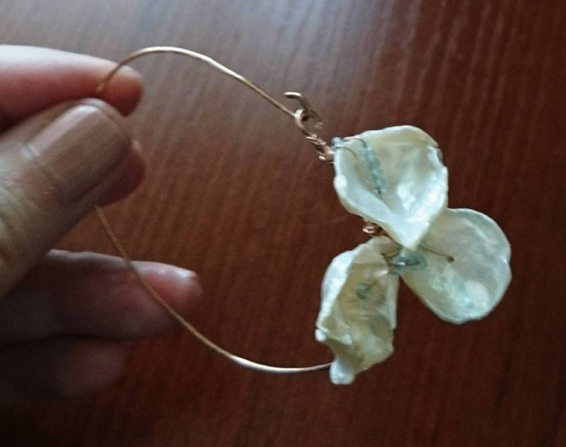 Keishi Pearl Flower Bangle Roségold-Aquamarinarmband von DarlingGolightly