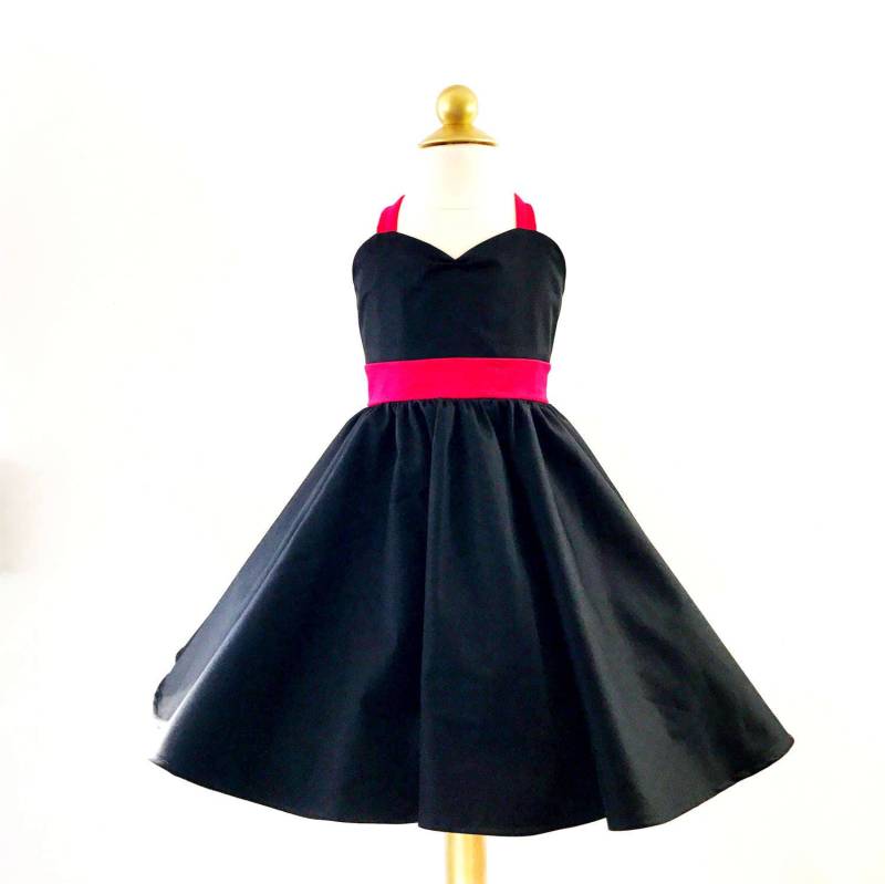 Schwarz Und Rot Satin Rockabilly Kleid von DarlingInDisguise