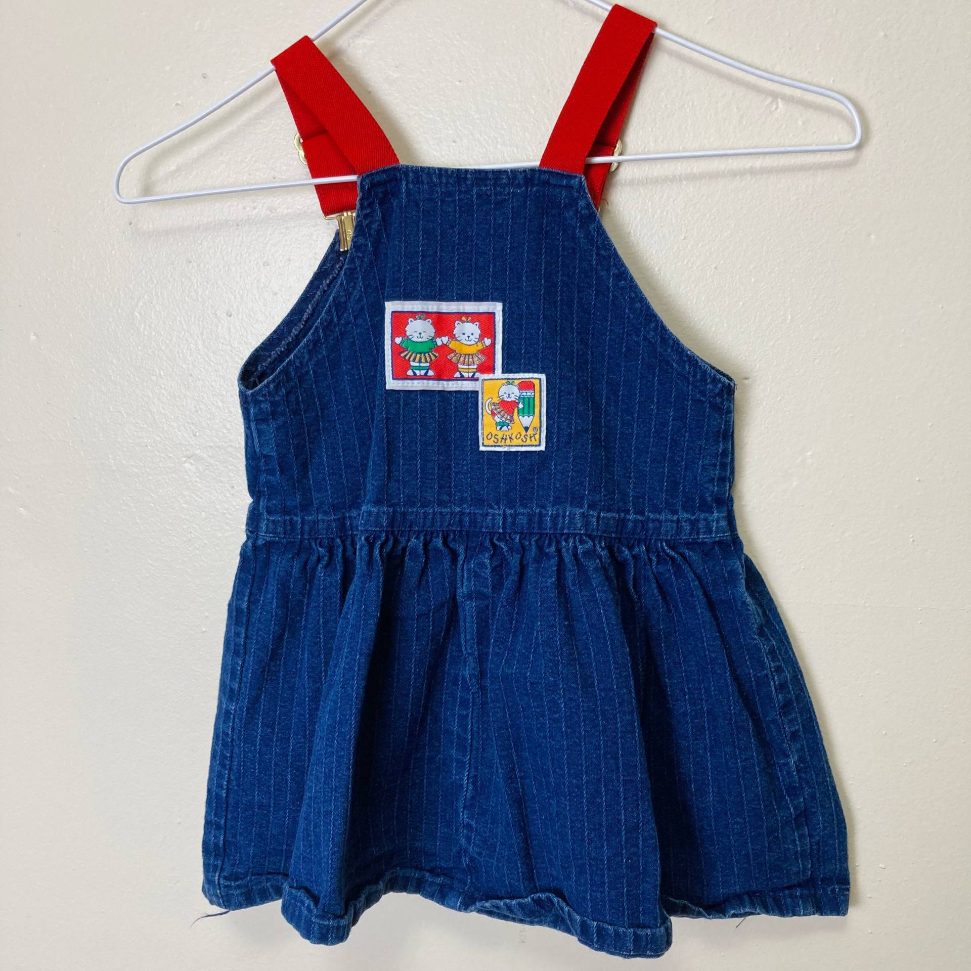 Oshkosh Kätzchen Vintage 80Er Jahre Kleinkind Mädchen Overall Kleid 4T von DarlingtoniaVtg