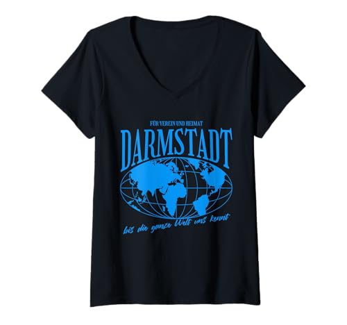 Damen Darmstadt Heimat Fußball Stolz T-Shirt mit V-Ausschnitt Damen Darmstadt Heimat Fußball Stolz T-Shirt mit V-Ausschnitt von Darmstädter Fan Tradition Fans Geschenkidee