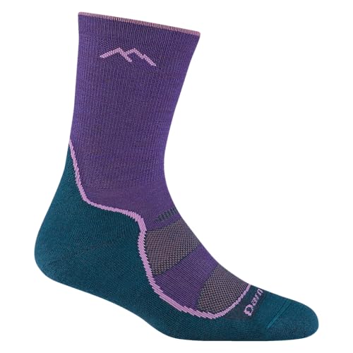 Darn Tough Damen Light Hiker Micro Crew Lightweight with Cushion Sock (Style 1967), Traube, Medium von Darn Tough