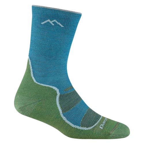 Darn Tough Damen Light Hiker Micro Crew Lightweight with Cushion Sock (Style 1967), Türkis (Cascade), Medium von Darn Tough