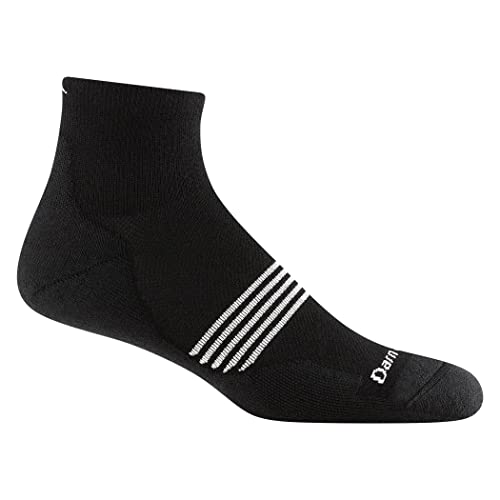 Darn Tough Herren Element 1/4 Leichte Laufsocken mit Kissen (Stil 1117) -, Schwarz, Large von Darn Tough