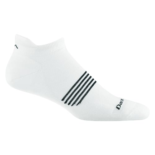 Darn Tough Vermont Herren Element No Show Tab Leichte Laufsocken (Stil 1116), Weiss/opulenter Garten, X-Large von Darn Tough