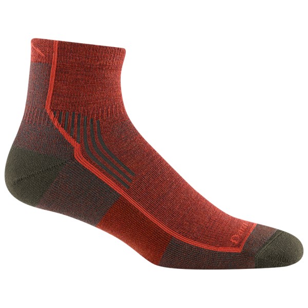 Darn Tough - Hiker 1/4 Midweight with Cushion - Wandersocken Gr M rot von Darn Tough