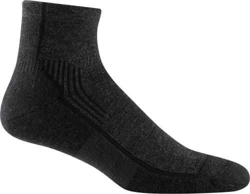 Darn Tough M Hiker 1/4 Socks Schwarz - Merino Atmungsaktive robuste Herren Wandersocken, Größe XL - Farbe Onyx Black von Darn Tough