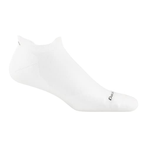 Darn Tough Run No Show Tab Ultra-Lightweight Running Sock White With Cushion von Darn Tough