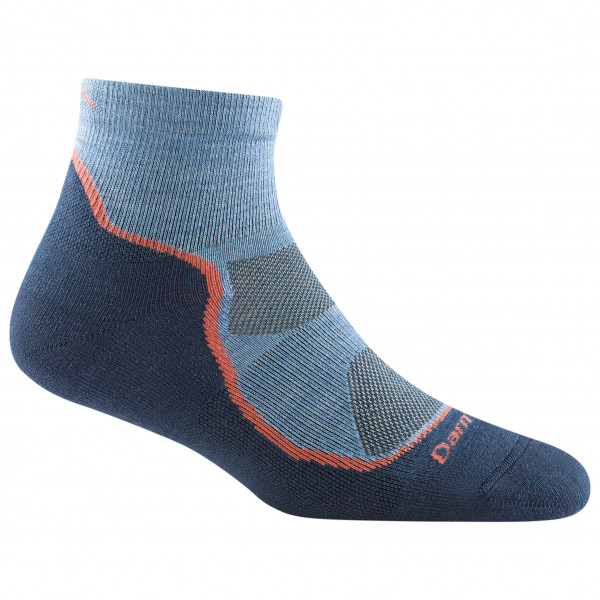 Darn Tough - Women's Light Hiker 1/4 Lightweight with Cushion - Wandersocken Gr L;M;S blau;grau von Darn Tough