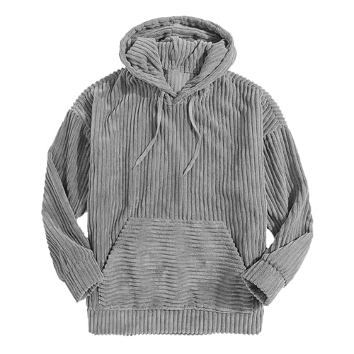Cord Kapuzenpullover Herren Hoodie Pullover Herren Cord Oversize Langarm Hoodie mit Kapuze Sweatjacke Kordelzug Casual Sport Herbst Winter Sweatshirt von Darringls