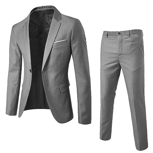 Darringls Anzug 2 Teilig Herren Anzughose Hochzeit Weste Anzüge Sets Herrenanzug Business Blazer Slim Fit Hochzeitanzug Party Anzughose Formeller Set Leichte Anzugjacke Sommeranzug von Darringls
