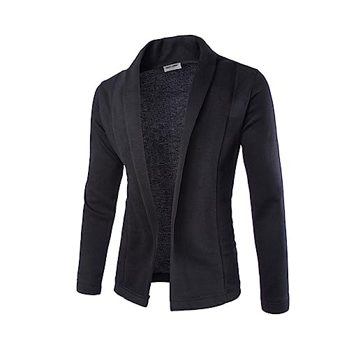 Darringls Anzugjacke Herren Einfarbig Sakko Herbst Dünnes Cardigan Langarm Sweatjacke Outdoor Strickjacke Slim Fit Open Edge Mantel Outdoor Strickenjacke Sonnenschutz-Jacke Jogging Jacket von Darringls