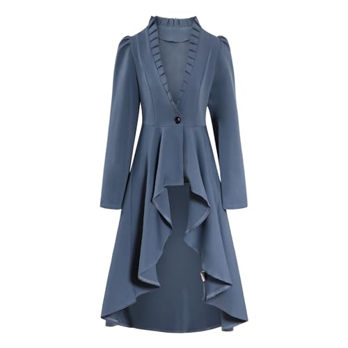 Darringls Damen Retro Elegant Frack Jacke Mantel Vintage Mittelalter Viktorianischen Frack Overcoat Mode Halloween Cosplay Kostüme Langarm Trenchjacket Elegant Rockabilly Kleid von Darringls