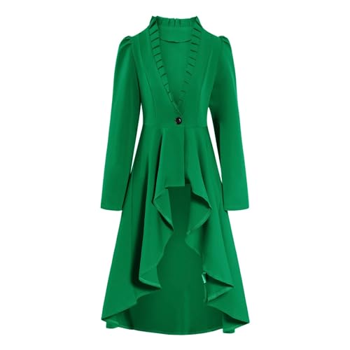 Darringls Damen Retro Elegant Frack Jacke Mantel Vintage Mittelalter Viktorianischen Frack Overcoat Mode Halloween Cosplay Kostüme Langarm Trenchjacket Elegant Rockabilly Kleid von Darringls