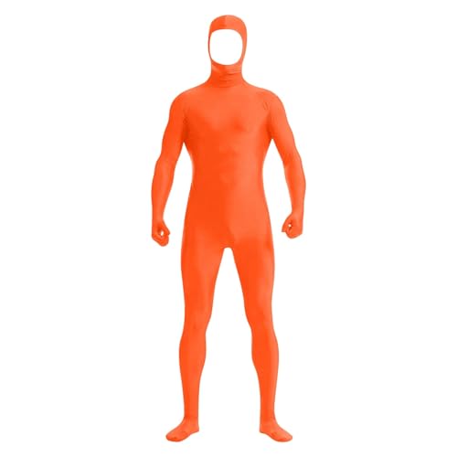Darringls Erwachsene Zentai Cosplay Open Face Bodysuit Ganzkörperanzug Unisex Funktionskleidung Halloween Weihnachten Herren Damen Tight Bodysuit Kostüm Für Party Atmungsaktiv Suit von Darringls