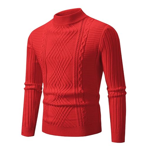 Darringls Fleecepullover Herren Klassische Strickpullover Warm Raglanärmel Mit Rundhals Sweat Casual Winterpullover Ohne Kapuze Basic Sweatshirt Bequem Langarmshirts von Darringls