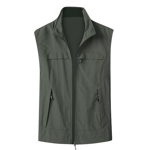 Darringls Funktionsweste Herren Sommer Outdoor Freizeitweste Atmungsaktiv Angeln Herrenwesten Softshell Herrenwesten Ärmellos Trekking Wandernweste Schnell Trocknend Camping Jagdweste für Vatertag von Darringls