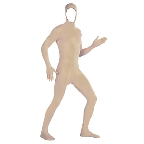Darringls Ganzkörperanzug Damen Herren Orange Anzug Zentai Suit Halloween Ganzkörper Slenderman Kostüm Jugendliche Bodysuit Man Catsuit Unisex von Darringls