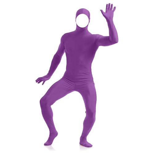 Darringls Ganzkörperanzug Damen Herren Orange Anzug Zentai Suit Halloween Ganzkörper Slenderman Kostüm Jugendliche Bodysuit Man Catsuit Unisex von Darringls