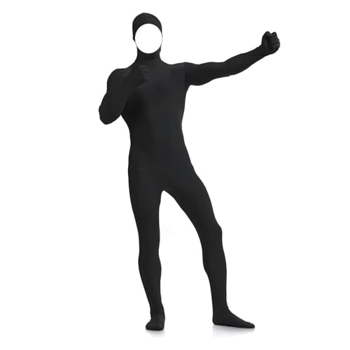 Darringls Ganzkörperanzug Damen Herren Orange Anzug Zentai Suit Halloween Ganzkörper Slenderman Kostüm Jugendliche Bodysuit Man Catsuit Unisex von Darringls