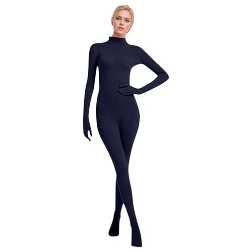Darringls Ganzkörperanzug Ganzkörper-Overall Für Erwachsene Damen Catsuit Greenscreen Anzug Halloween Ganzkörper Slenderman Kostüm Zentai Suit Orange Weihnachten Karneval Kostüm von Darringls