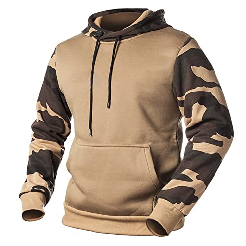 Darringls Herren Militäruniform Camouflage taktisches Military Combat Hoodies mit Kapuze Camouflage Pullover Laufen Arbeit Angeln Outdoor Abnehmbarer Kapuzenpullover von Darringls