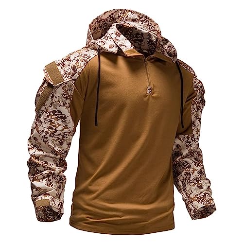 Darringls Herren Military Combat Hoodies Multiple Pockets Tactical Pullover Sweatshirt Army Hooded Militäruniform Camouflage taktisches Hunting Top von Darringls