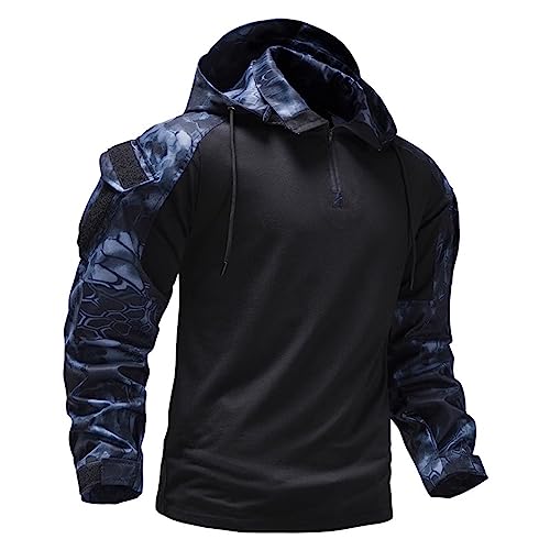 Darringls Herren Military Combat Hoodies Multiple Pockets Tactical Pullover Sweatshirt Army Hooded Militäruniform Camouflage taktisches Hunting Top von Darringls