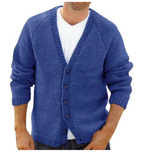 Darringls Herren Strick-Jacke Slim Fit Grobstrick Moderner Cardigan Freizeit Winterjacke Mit Button Down Warm Sweatjacke Ohne Kapuze Freizeitjacke Langarm Cardigan Herren Pulli Jacke von Darringls
