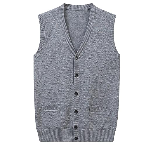 Darringls Herren Strickweste Strickjacke ohne Ärmel V-Ausschnitt Pullunder Strickweste Feinstrick Holz-Knopfleiste Trachten-Strick-Weste aus Wolle – Trachtenweste Männer Strickweste Darringls Herren Strickweste Strickjacke ohne Ärmel V-Ausschnitt Pullunder Strickweste Feinstrick Holz-Knopfleiste Trachten-Strick-Weste aus Wolle – Trachtenweste Männer Strickweste von Darringls