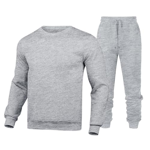 Darringls Jogginganzug Herren 2 Piece Fitness Sportbekleidung Oversize Rundhalsausschnitt Pullunder Und Baggy Sporthose Lose Freizeitanzug Lang Sport Anzug Bequemer Herrenanzug Lockere Sport Anzug von Darringls