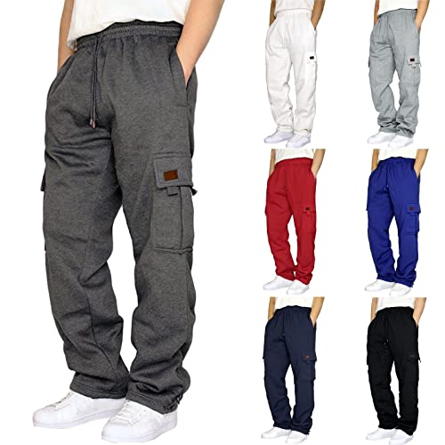 Darringls Jogginghose Herren Breite Baggy Sweatpants Baumwolle Elastische Taille Jogging Hose Weites Bein Sporthose Cargo Hosen Baggy Arbeitshosen Sweathose Freizeithose von Darringls